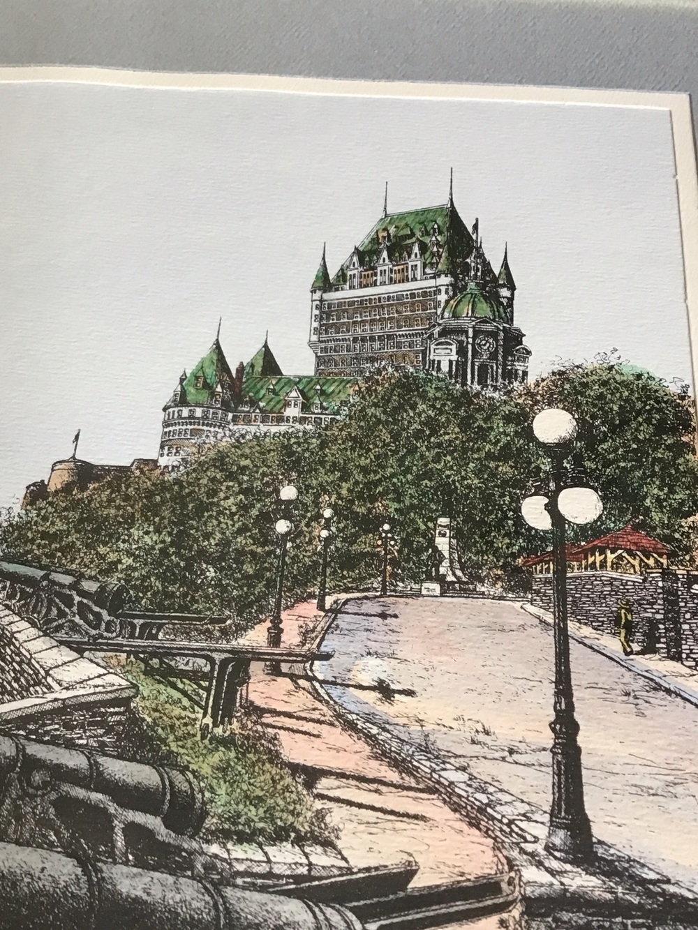 Signed Lithograph Chateau Frontenac Ramparts Quebec - Picture 3 of 13